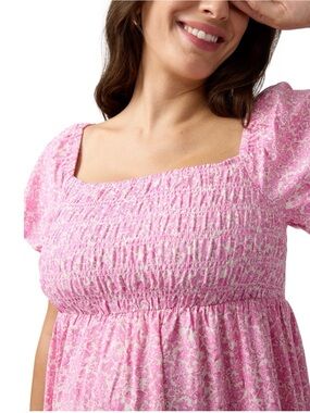 Isabel Maternity by Ingrid & Isabel Pink Floral Smocked Maxi Dress